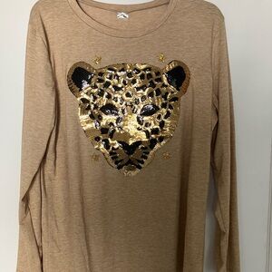 NWOT men’s leopard long sleeve shirt XL